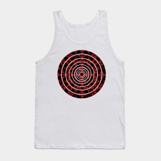 Red and Black Celtic Cross Pattern Tank Top